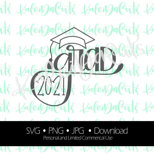 Grad Handlettering 2021 Digital Download.