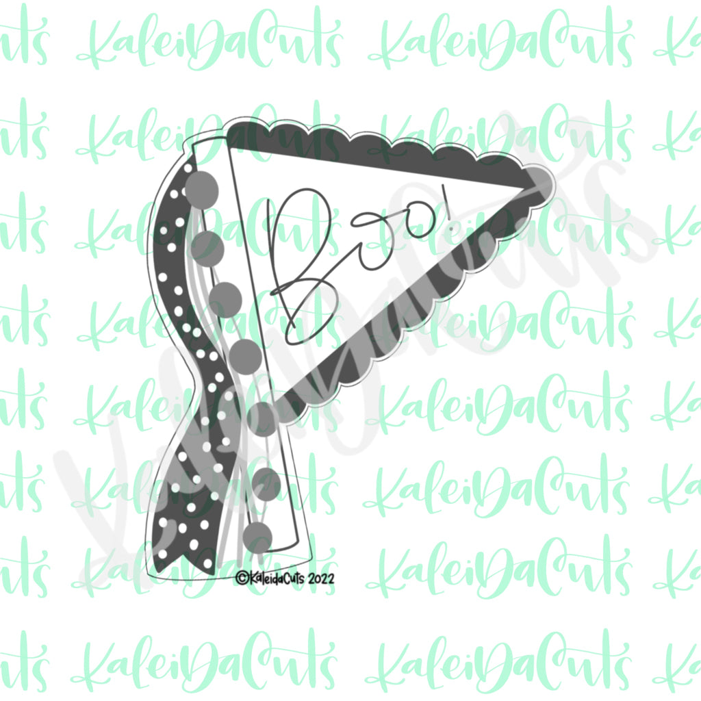 Scalloped Confetti Yeti Flag Cookie Cutter KaleidaCuts