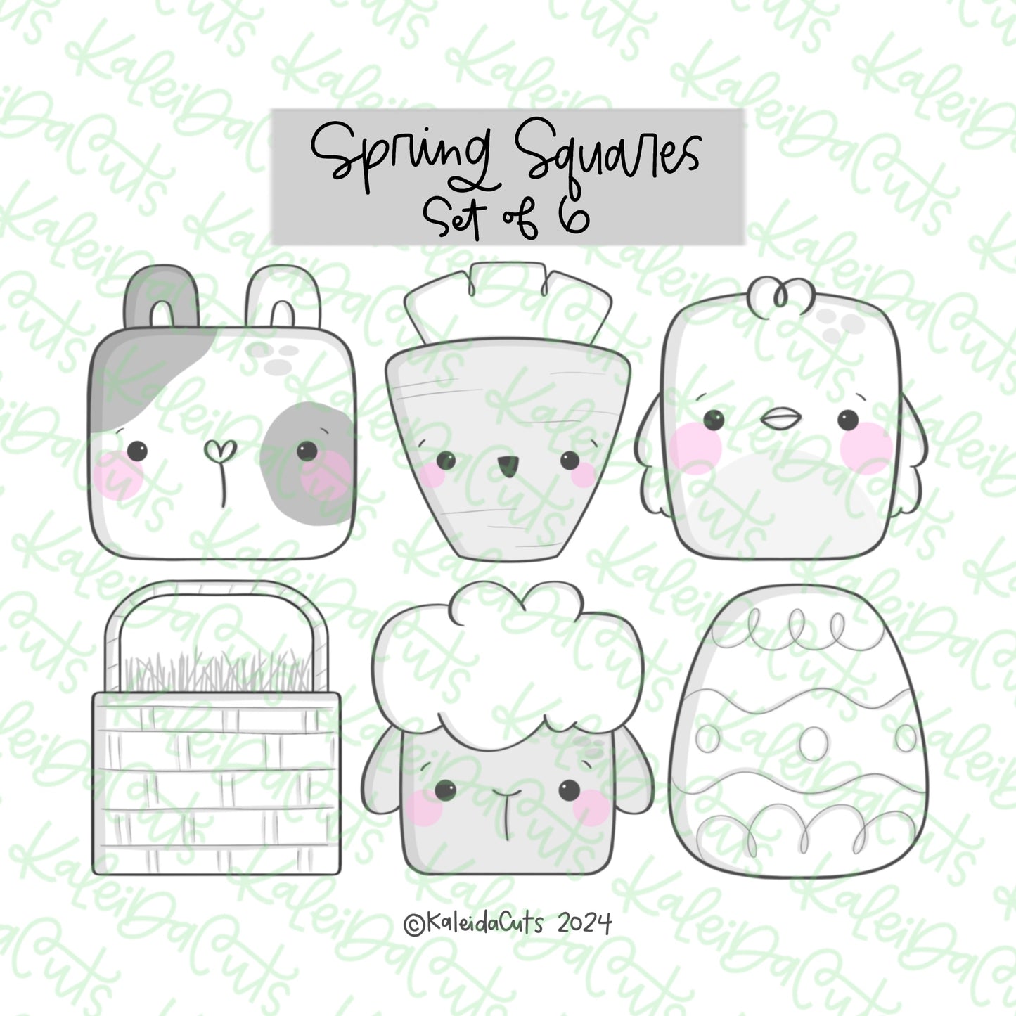 Spring Squares Cookie Cutter Set of 6