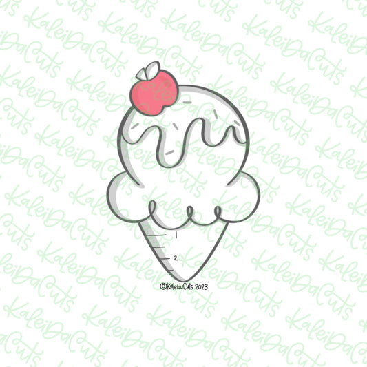 Apple Topped Ice Cream Cookie Cutter