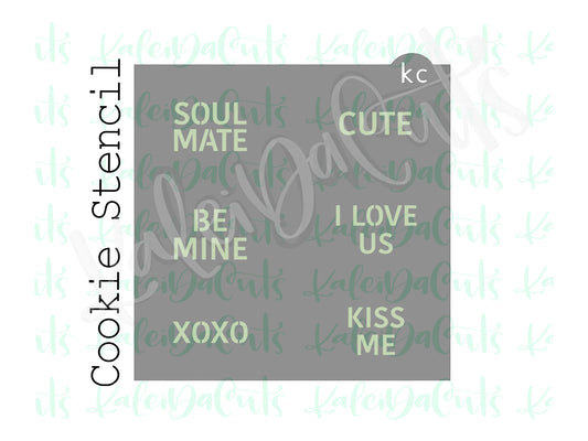 Classic Conversation Hearts Stencil