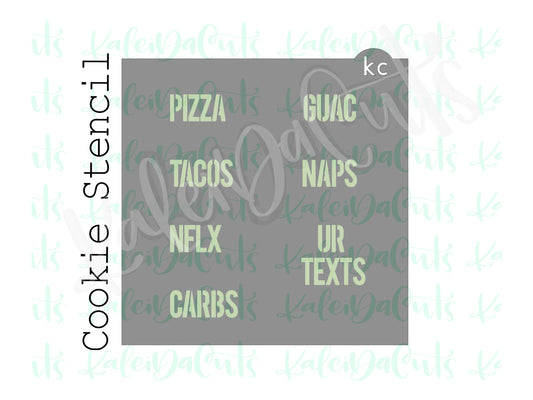 Trendy Conversation Hearts Stencil