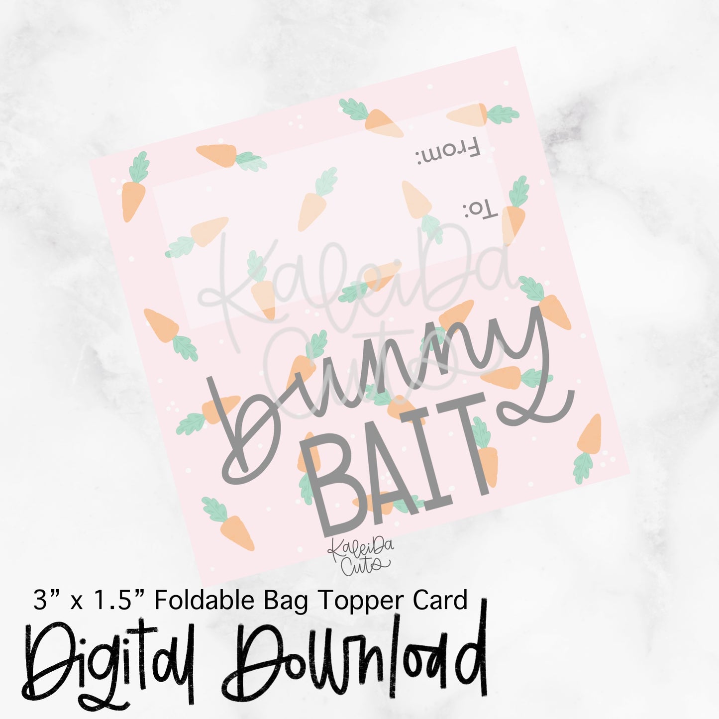 Bunny Bait Pink Tag - 3x1.5 Bag Topper - Digital Download