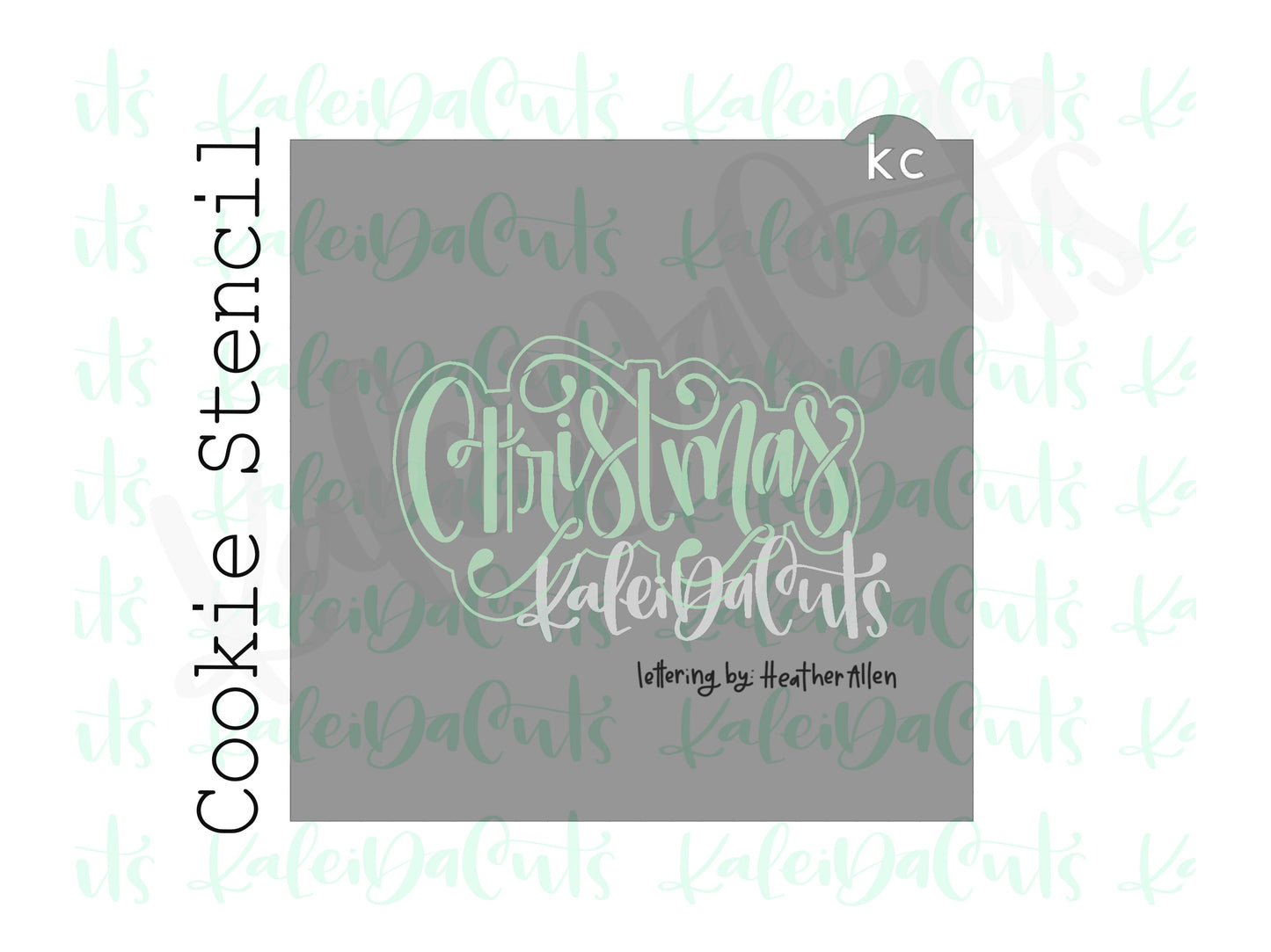 Christmas Lettering Cookie Stencil (matches 4" cookie cutter)