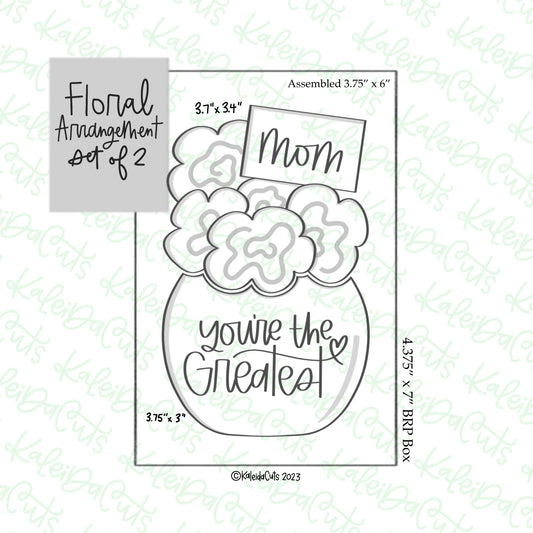 Floral Arrangement Set of 2 Cookie Cutters