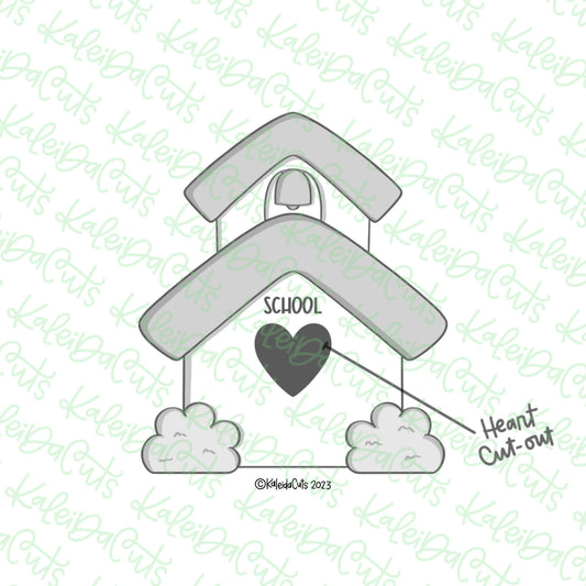 School House Heart Cutout Cookie Cutter