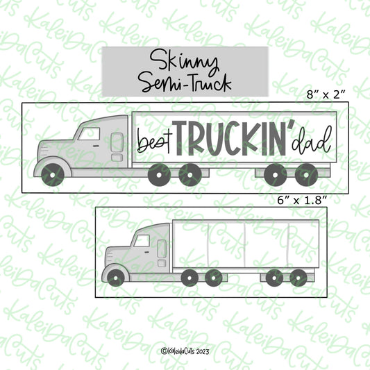 Skinny Semi Truck Cookie Cutter