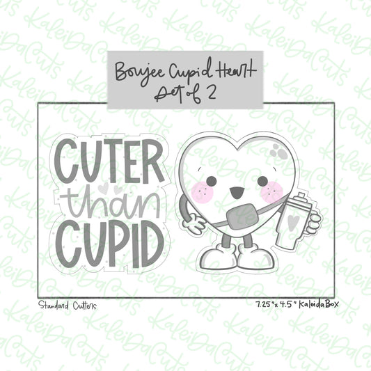 Boujee Cupid Heart Cookie Cutter Set of 2