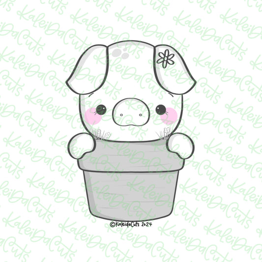 Potted Pig Cookie Cutter