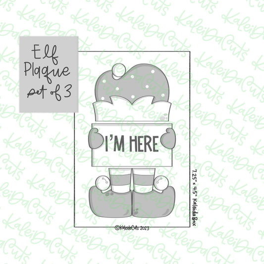 Elf Plaque Cookie Cutter Set of 3