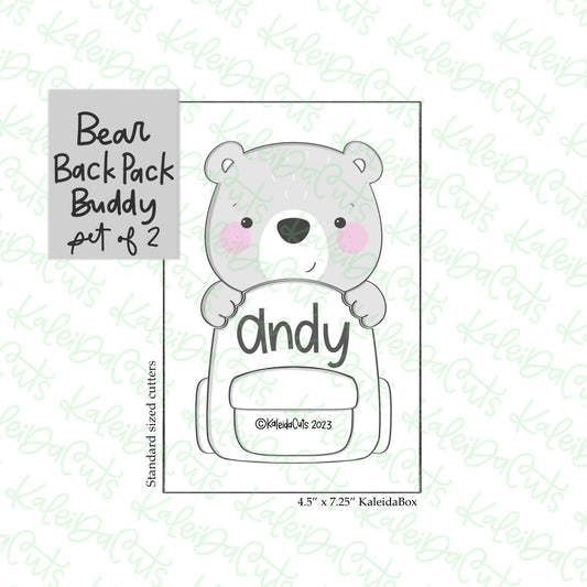 BackPack Buddy Bear Cookie Cutter Set of 2