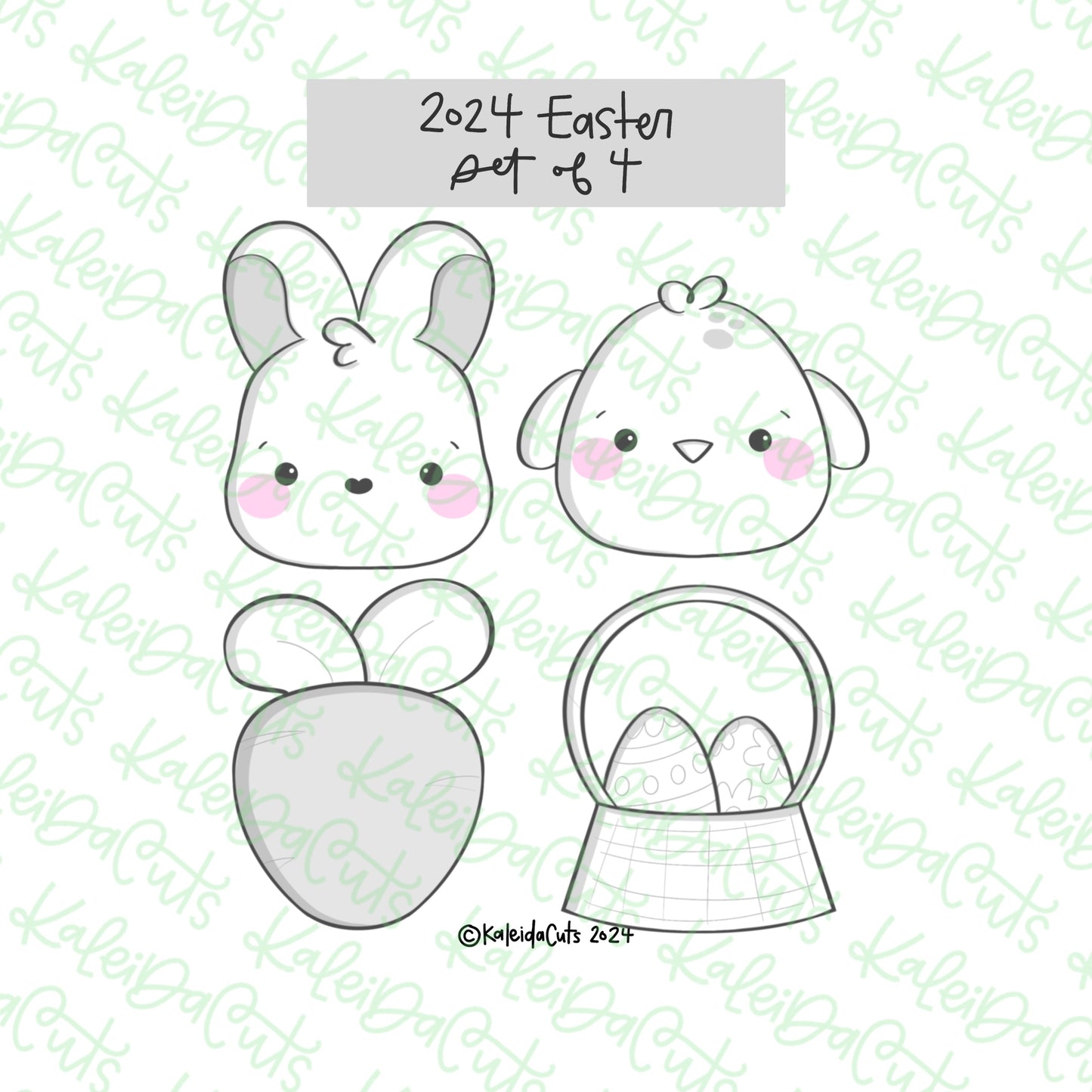 2024 Easter Cookie Cutter Set of 4
