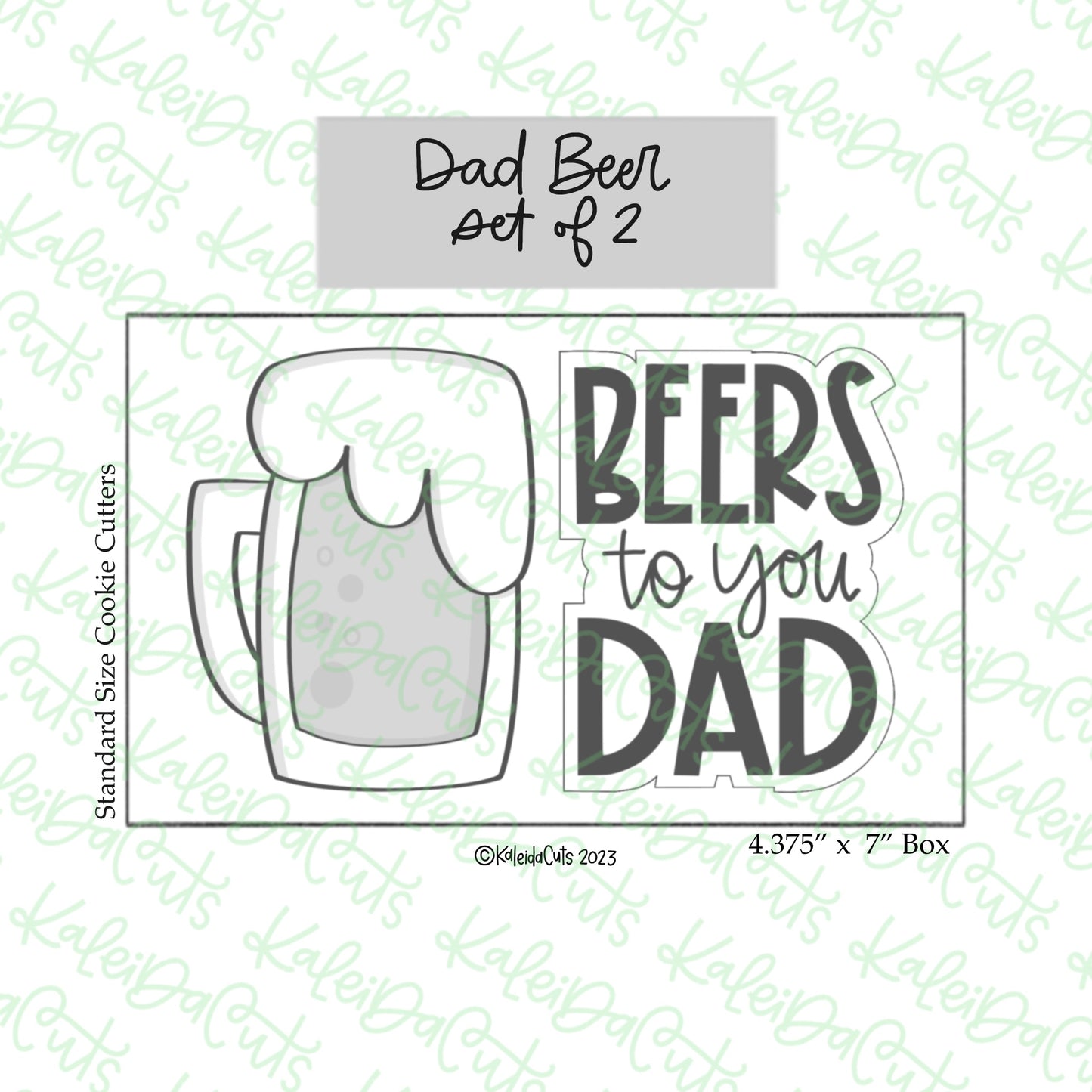 Dad Beer Cookie Cutter Set of 2