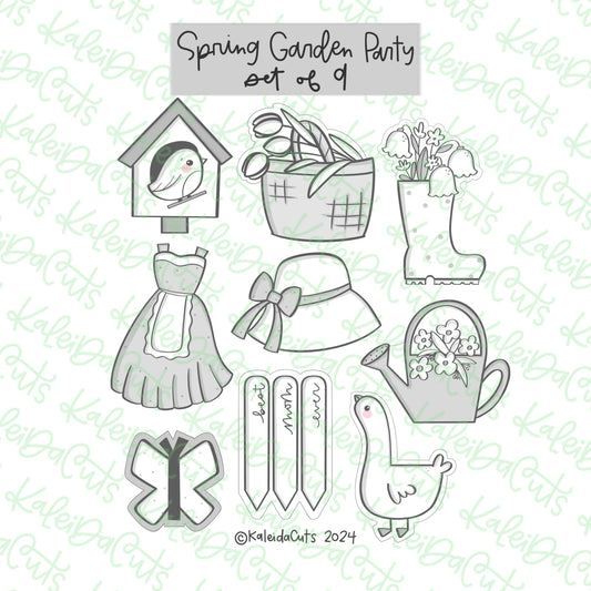 Spring Garden Party Cookie Cutter Set of 9