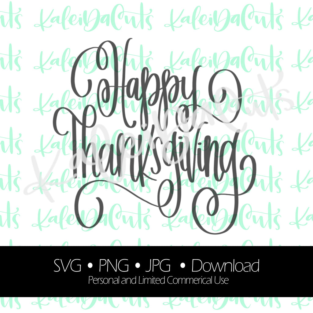 Happy Thanksgiving Lettering. Digital Download. SVG.