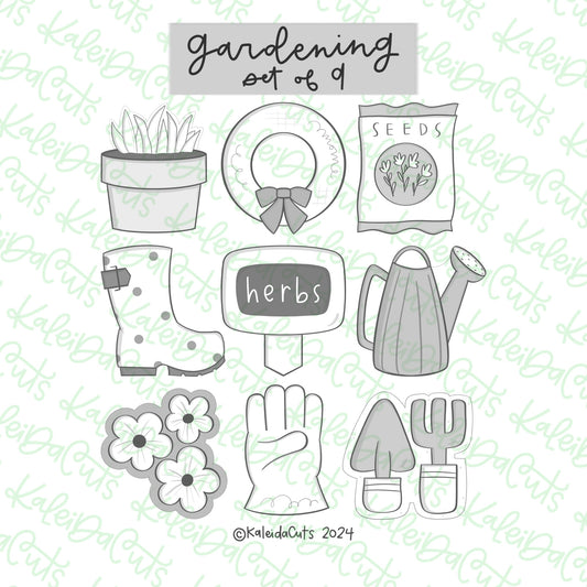 Gardening Cookie Cutter Set of 9