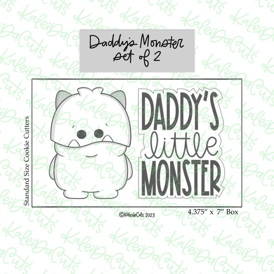 Daddy's Little Monster Cookie Cutter Set of 2
