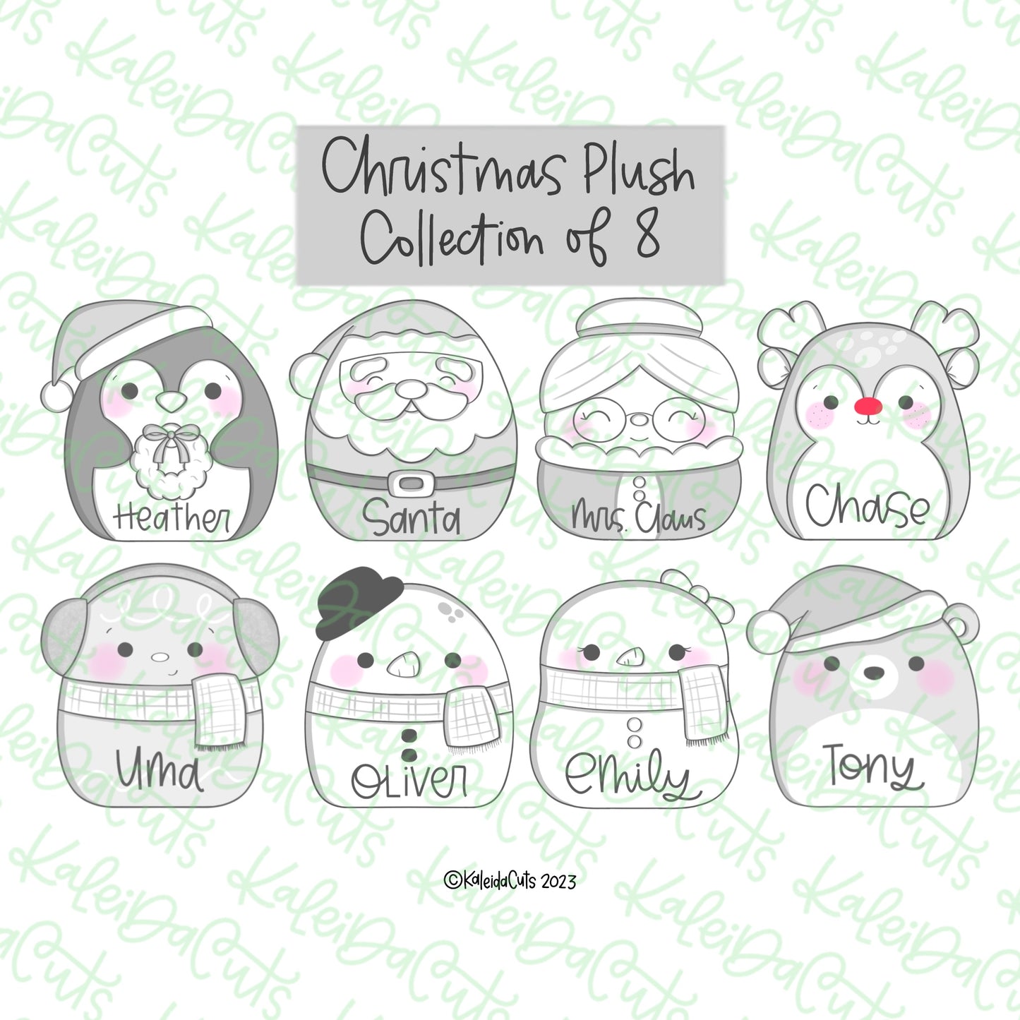 Christmas Plush Cookie Cutter Set of 8