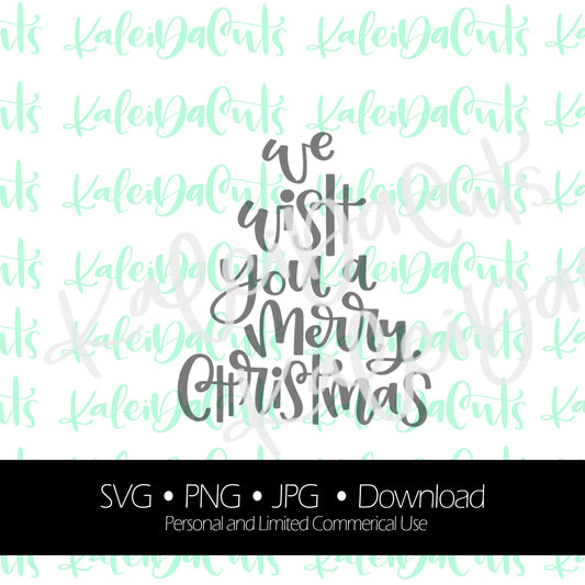 We Wish You A Merry Christmas Lettering Digital Download.
