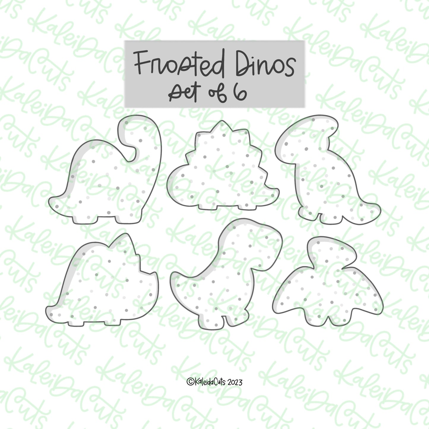 Frosted Dino Set Cookie Cutter