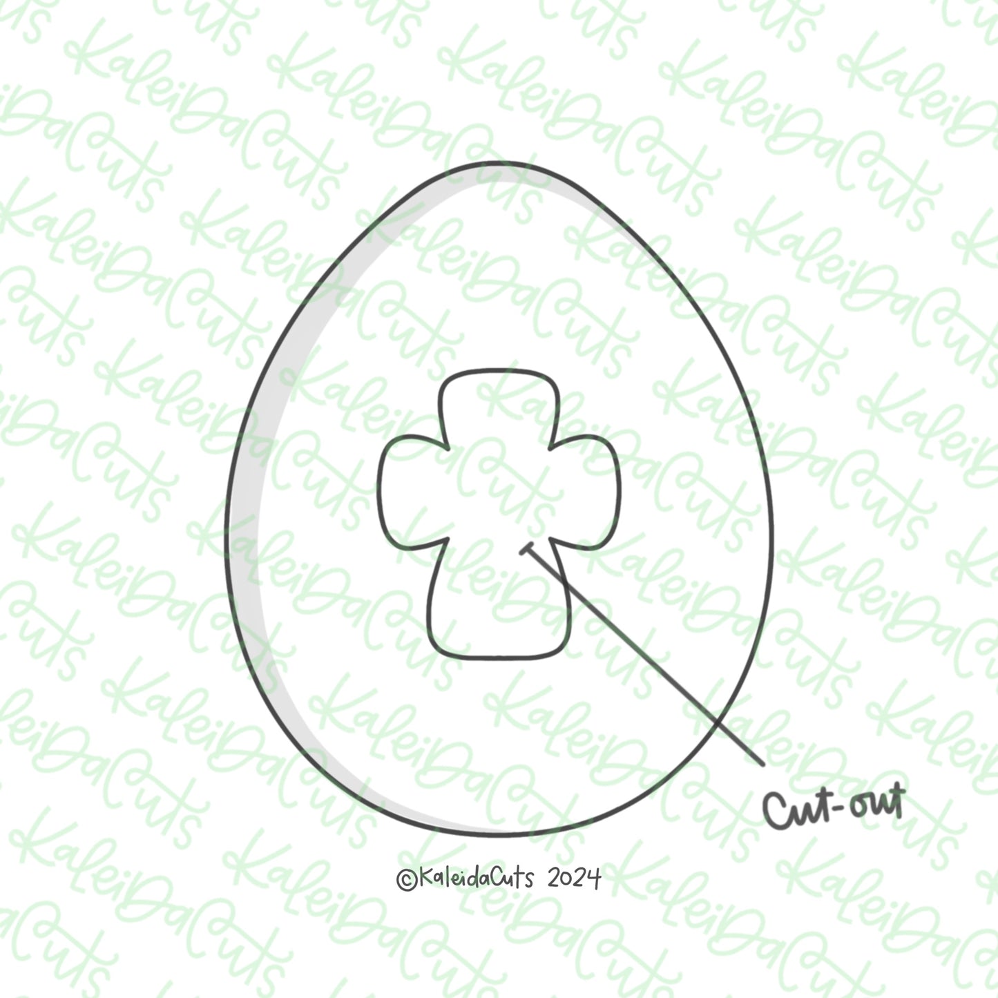 Egg Cross Cutout Cookie Cutter