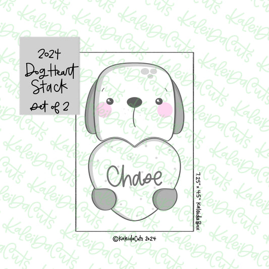 2024 Dog Heart Stack Cookie Cutter Set of 2