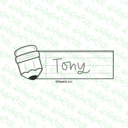 Skinny Pencil Plaque Cookie Cutter 6 inches