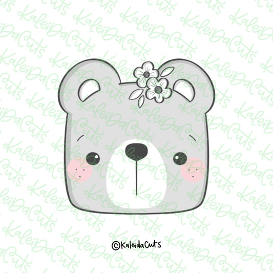 Square Mama Bear Face Cookie Cutter