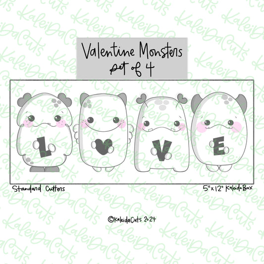 Valentine Monsters Cookie Cutter Set of 4