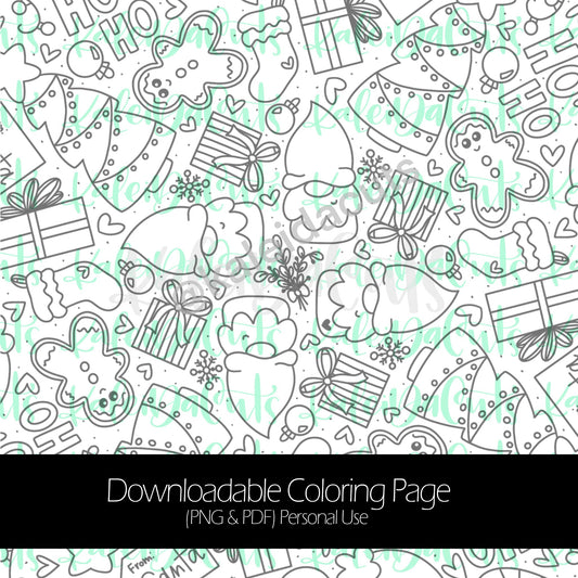 Christmas 2020 Downloadable Coloring Page. Personal Use.