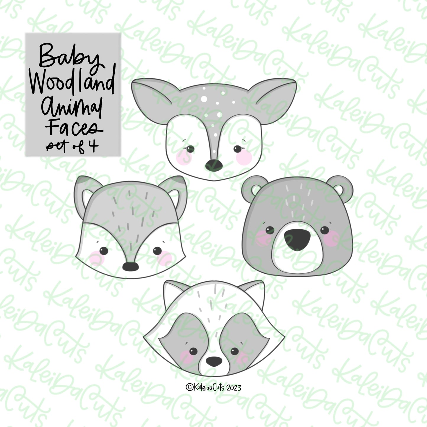 Baby Woodland Animal Faces Cookie Cutter Set of 4