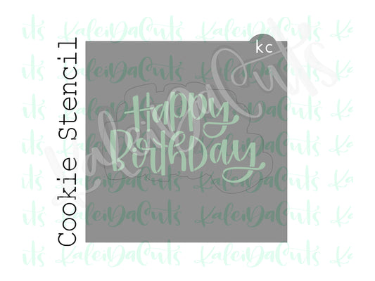 Happy Birthday 2 Stencil (4" design)