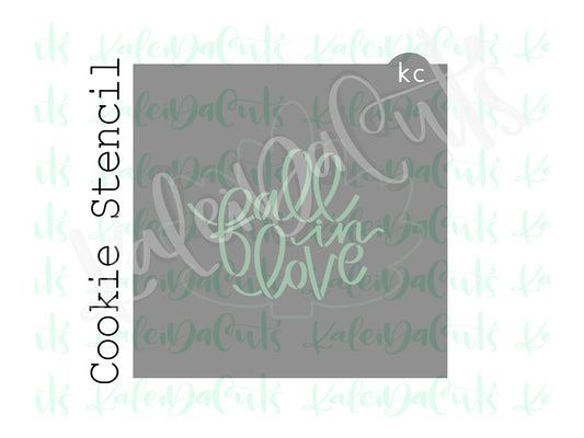 Fall in Love Stencil - Matches 4" Leaf 1 Cookie Cutter