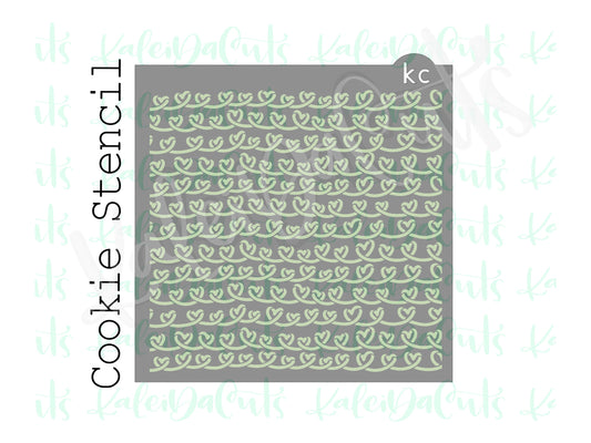 Doodle Heart Pattern Stencil