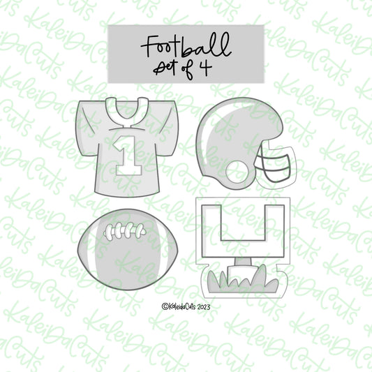 Football Set of 4 Cookie Cutters