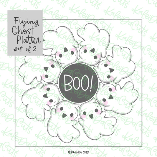 Flying Ghost Platter Cookie Cutter Set of 2