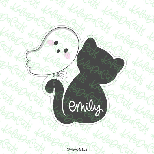 Cat Ghost Balloon Cookie Cutter