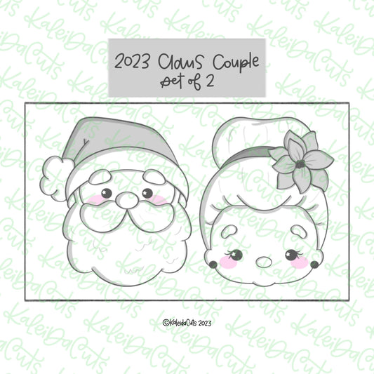 2023 Claus Couple Cookie Cutter Set of 2