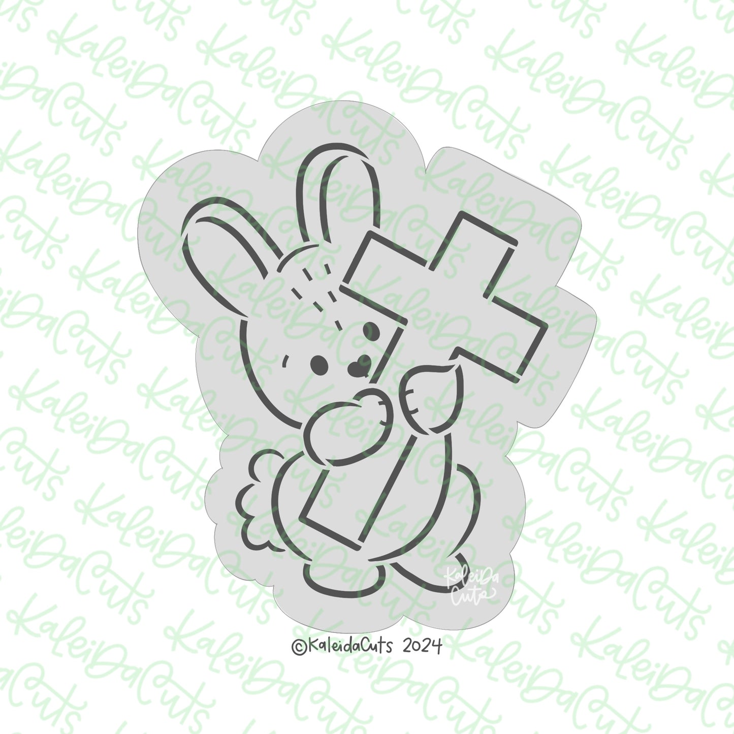PYO Bunny Holding Cross Cookie Cutter