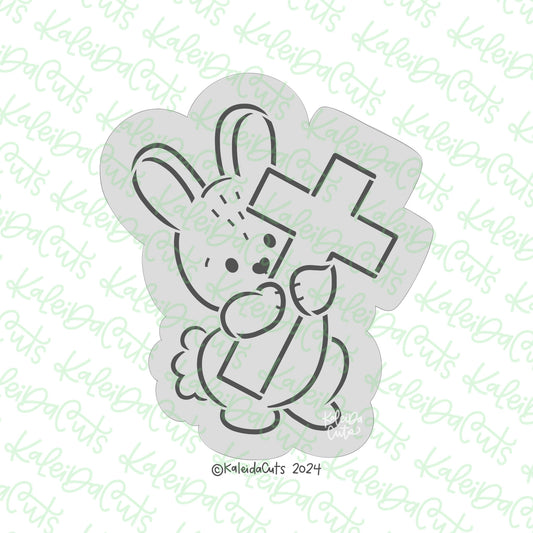 PYO Bunny Holding Cross Cookie Cutter