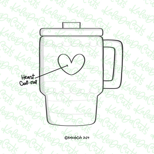 Tumbler Heart Cutout Cookie Cutter