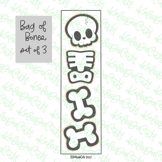 Bag of Bones Cookie Cutter Set of 3