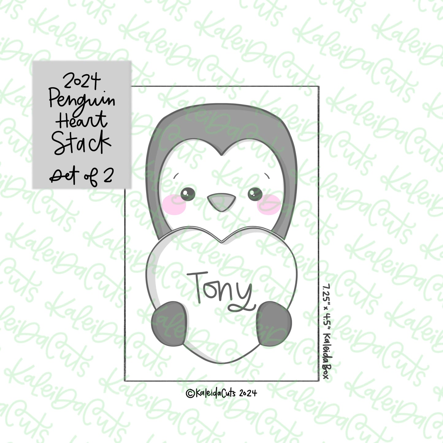 2024 Penguin Heart Stack Cookie Cutter Set of 2