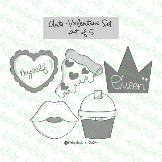 Anti Valentine Cookie Cutter Set of 5