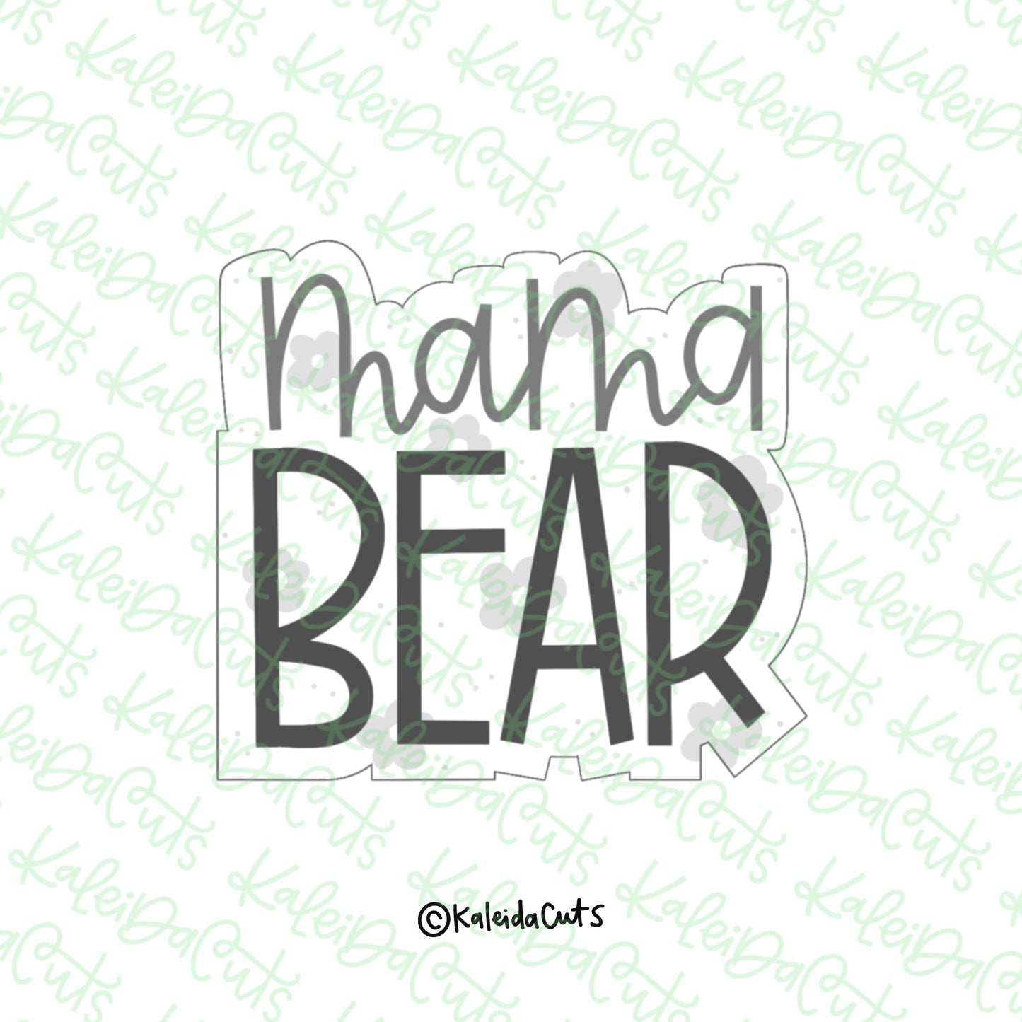 Square Mama Bear Lettering Cookie Cutter