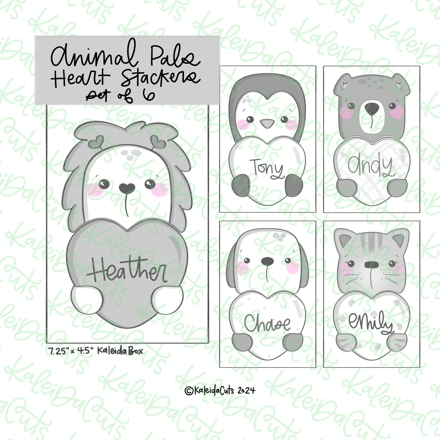 Animal Pals Heart Stackers Cookie Cutter Set of 6