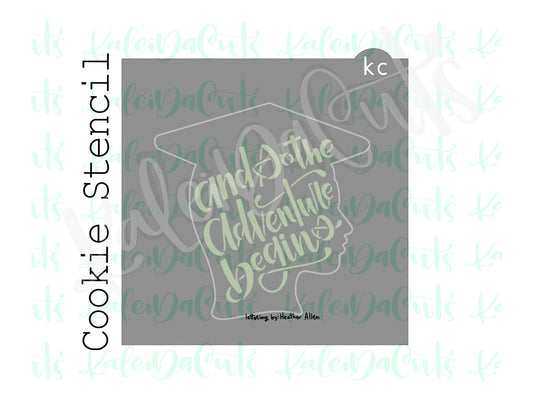 Grad Gal Lettered Stencil - 4 inch design