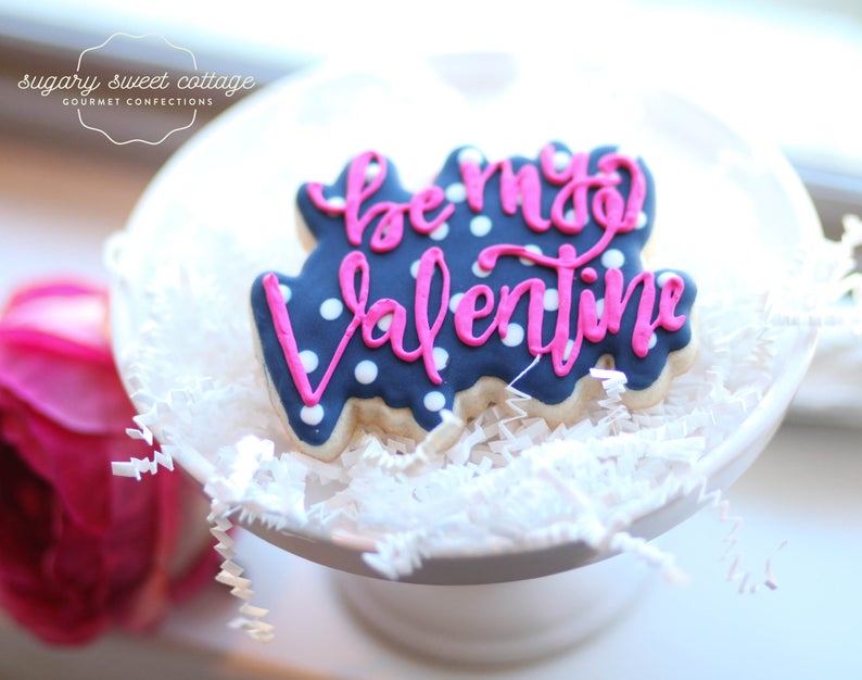 Be My Valentine Hand Lettered Cookie Cutter