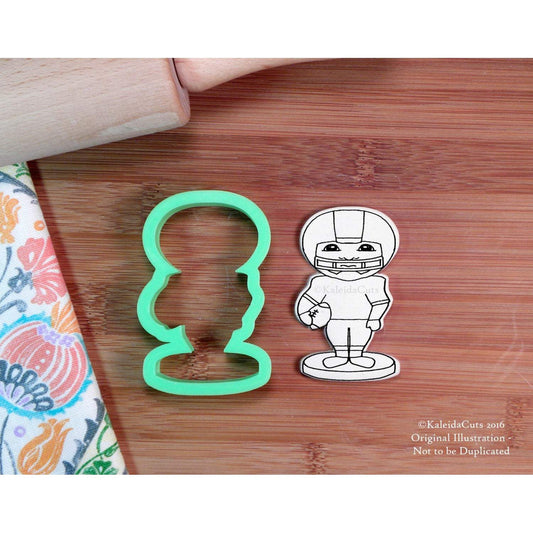 Bobble Head Football Player Cookie Cutter