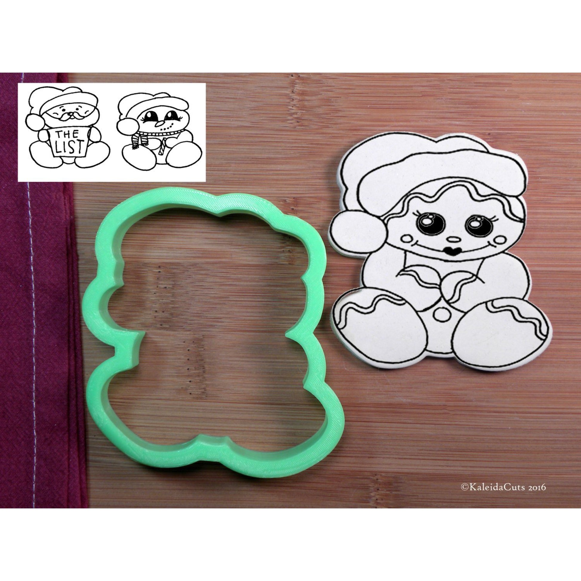 Sitting Gingy (Santa, Snowman) Cookie Cutter